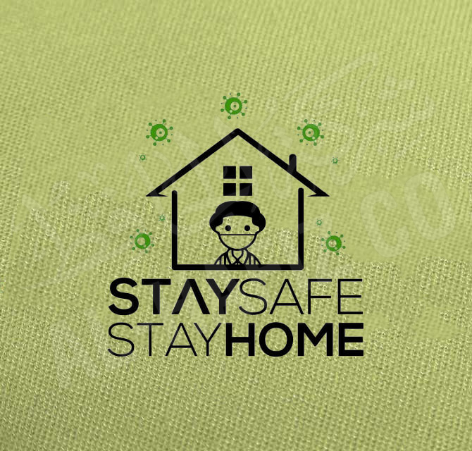 Covid 19 awareness Embroidered Logo Fabric

